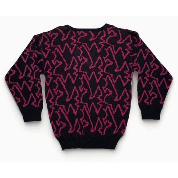 Vintage Women's V Neck Dad Sweater Retro 80's 90's USA Grandpacore New Wave - Picture 2 of 6